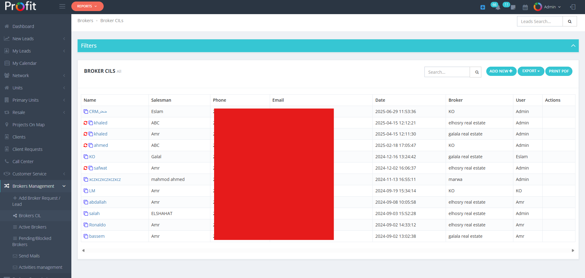 Broker CILs Management Interface
